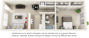 Manchester 1 bedroom 1 bathroom floor plan