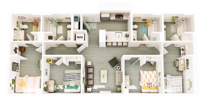 4 Bedroom 4 Bathroom D1 1320 sq ft