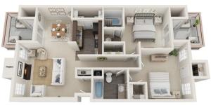 Two Bedrooms | Two Bathrooms | 990 sqft | Two Patios | Fireplace | Sunken Living Room | Full-Sized Washer/Dryer Connections