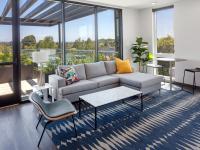 community clubhouse and rooftop lounge at parallax apartments