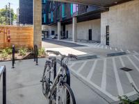 bike racks and car parking at Parallax apartments