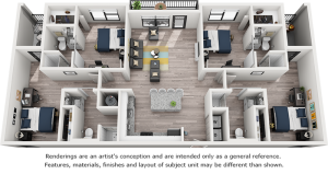 Gamma 4 bedrooms 4 bathrooms floor plan
