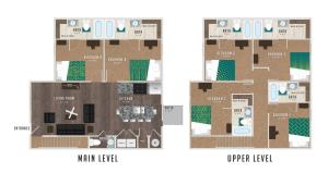 The 6 bedroom 6.5 bathroom floorplan is 2332 sq. ft.