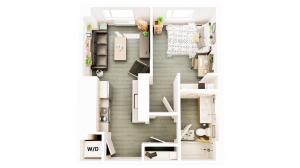 1 Bedroom 1 Bathroom A3 499 sq ft
