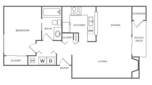 1 Bedroom 1 Bath | 691 sq. ft.