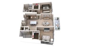 B1.1 | 2 bed 2 bath | from 1164 square feet