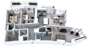 Three Bedroom Two Bath (1,454)