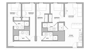 The 4 bedroom, 4 bathroom premier A floorplan is 1575 sq. ft.