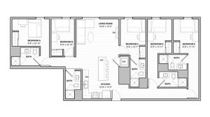 The 5 bedroom, 5 bathroom premier floorplan is 1719 sq. ft.