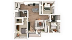 3 Bed / 2 Bath - 1,341 SF