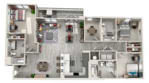 3 Bedroom, 3 Bathroom Penthouse B Floorplan