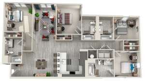 4 Bedroom, 4 Bathroom Floorplan A.3