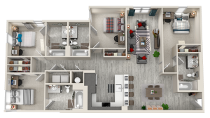 4 Bedroom, 4 Bathroom Floorplan A.5