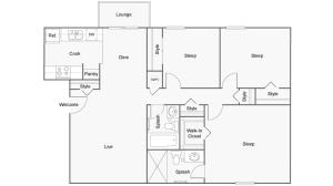 Floor Plan Layout | ReNew Highland Park Apartment Homes for Rent in Midland TX 79705
