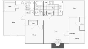 Floor Plan Layout | ReNew Fairmont Park Apartment Homes for Rent in Midland TX 79707