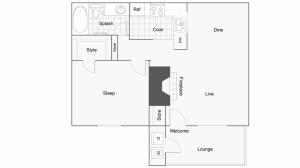 Floor Plan Layout | ReNew Fairmont Park Apartment Homes for Rent in Midland TX 79707
