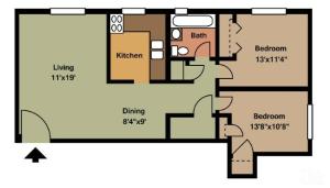 2 Bedroom Garden Style