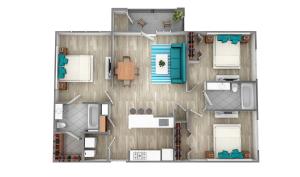 Three Bedroom Two Bath | 1125 sq ft