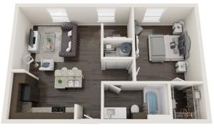 Chanin | One Bedroom | 705 sqft | Study Area | Full-Sized Washer/Dryer | Large Walk-in Closet