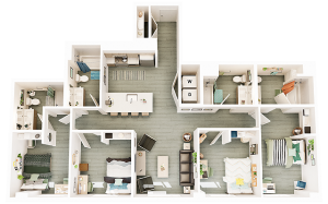 4 Bedroom 4 Bathroom D3 1434 sq ft
