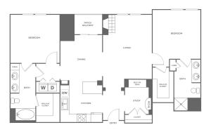Pueblo Penthouse | 2 bed 2 bath | from 1329 square feet