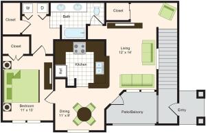 B3 | 1x1 | 936 sq ft