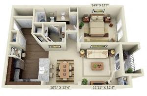 1 Bedroom | 1 Bath | 890 SF