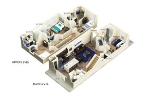 4 Bedroom Floor Plan | KU Off Campus Housing | Lawrence