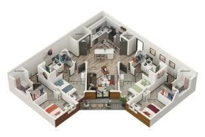 The 4.4 Balcony Floorplan