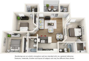 Live Oak 3 bedrooms 3 bathrooms floor plan with premium finishes