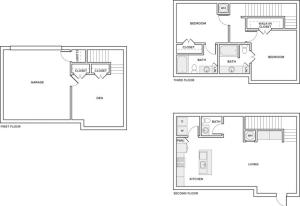1639 sqft 2 bed 2.5 bath townhome