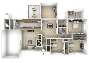 3 Bedroom Floor Plan | Havelock Nc Rentals | Atlantic Marine Corps Communities at Cherry Point