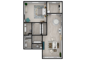Prosper Riverdale A2 & A3 - 1 Bed 1 Bath 683-788 Sq Ft 3D