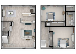 Prosper Riverdale B2 - 2 Bed 2 Bath 1170 SqFt 3D