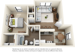 Dogwood 1 bedroom 1 bathroom floor plan