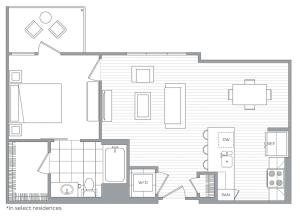 J - 1 Bedroom / 1 Bath