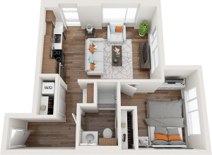 the fifty at division broadway one bedroom apartment