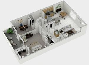 Two Bedrooms with 1 bathroom