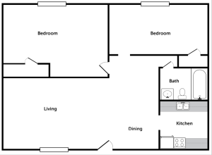 Two Bedroom/ One Bathroom Apartment in Denton, Texas