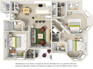 Willow 3 bedrooms 3 bathrooms floor plan