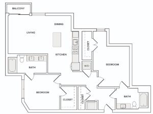 B05 2 bedroom floor plan