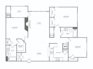 C1-F | 3 bed 2 bath | 1295 sq ft