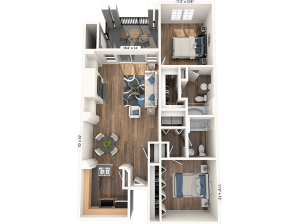Toulon | 2 bed 2 bath | Riviera at West Village | Apartments Dallas, TX