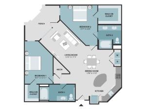 B3ANSI | Two Bedroom | Two Bathroom