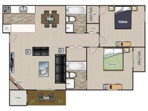 2 Bedroom Floorplan