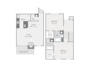 Floor Plan 6 | Nashville Apt | Bellevue West
