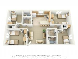 4x2 floor plan