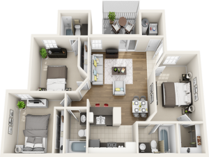 Vaulted Laurel Oak  3 bedrooms 3 bathrooms floor plan with premium finishes