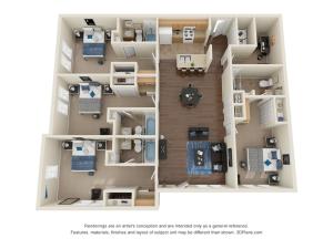 The Eagle 4 bedrooms 4 bathrooms floor plan