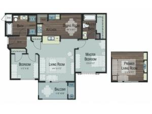 2 bedroom 2 bathroom Balsam Accessible Select floor plan
